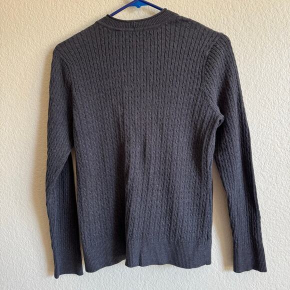 Jeanne Pierre Knit V Neck Cardigan Old Money Minimalist Preppy Gray Size Large - Picture 2 of 8